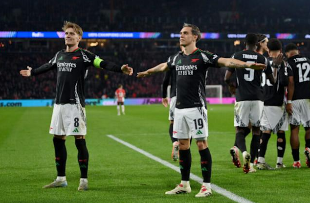 Liga Champions: Arsenal Mengamuk di Eindhoven dan menghancurkan Tim Tersebut 7-1 di Leg Pertama Babak 16 Besar